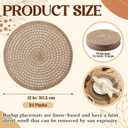 24 Pcs 12 Inch Round Burlap Placemat Boho Jute Woven Charger Rustic Vintage Brown Heat Resistant Dining Table Mat for Home Wedding Craft Farmhouse Outdoor Birthday Bridal Party Decoration