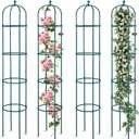 Tandefio 4 Pack 6 ft Garden Obelisk Trellis for Climbing Plants Outdoor Rustproof Rose Trellis Metal Plant Trellis Support Tower Obelisk Garden Trellis for Clematis Vine Jasmine Support Outdoor Indoor