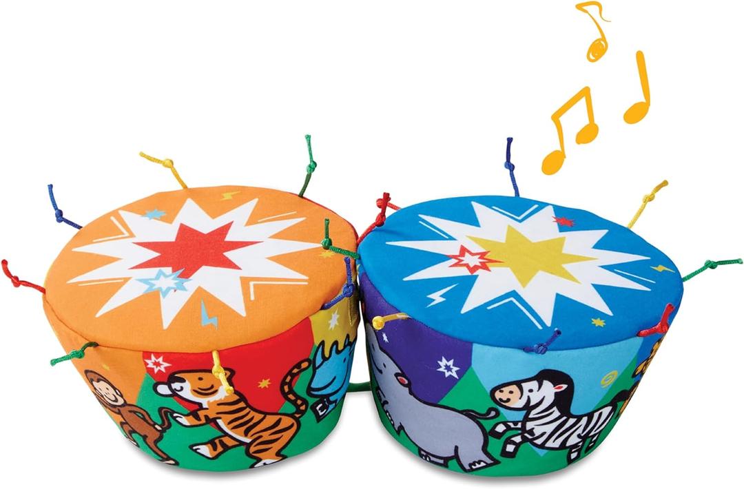 Melissa & Doug K's Kids Bongo Drums Soft Musical Instrument, Multicolor, 1 EA