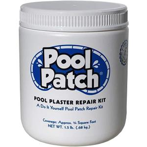 Pool Patch White Plaster Repair Kit 1.5 lb - Easy to Mix and Fast to Use Formula - Perfect for Patch Work - Waterproof, Quick-Drying, Extra Strong Bond - (coverage: approx. 3/4 sq. ft.)