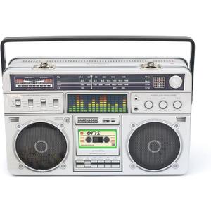 Suck UK Metal Lunch Box - Radio Lunchbox - Boom Box - Tin Lunchbox - Retro Cool Boxes For Adult - Lunch & Snack Boxes For Kids - Novelty Storage Tin With Handle - Funky Old School - 80s Vintage Style