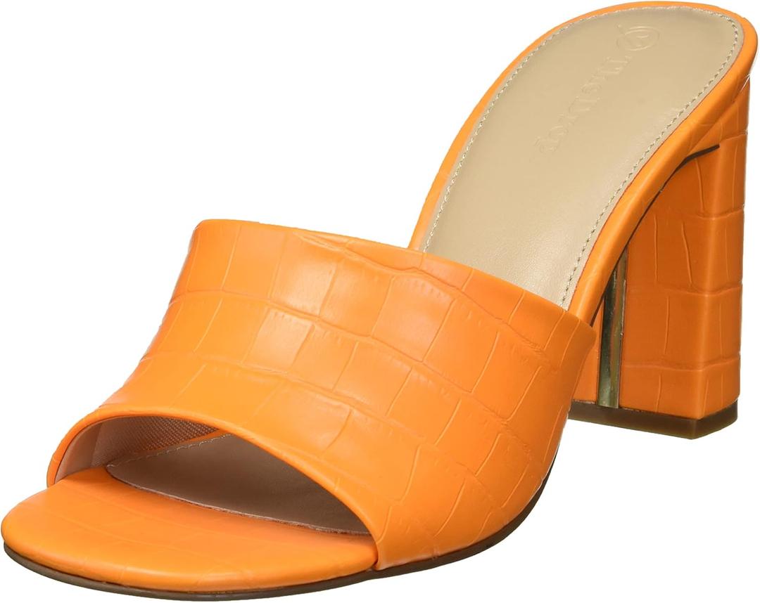 The Drop Women's Pattie High Block-Heeled Mule Sandal (8.5, Carrot Orange)