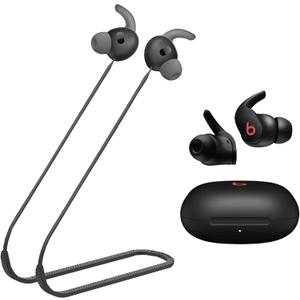 Compatible with Beats Fit Pro Strap, Sports Silicone Earbuds Lanyard, Anti Lost Fit Pro Straps Accessories, Anti-Lost Neck Rope Cord Soft, Running Holder Connector, (Black)