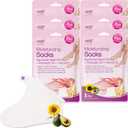 Epielle Moisturizing Foot Mask 6 Pairs, Soften with Sunflower Seed Oil & Vitamin E, Deep Moisturizing Socks for Dry, Cracked Feet, Self Care Gifts for Women, Spa Kit, Easter Basket Stuffers