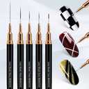 5pcs Nail Art Liner Brushes, Liner Brush For Nails Gel, Thin Nail Art Brush, Sizes 7/9/11/15/25mm