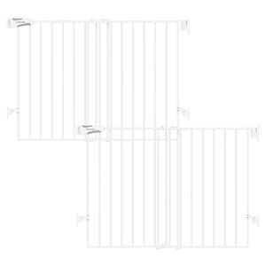 Babelio Baby Gate for Stairs, Kitchen & Doorways, No Bottom Bar| Easy Installation| One-Handed Operation| Auto-Close| Hardware Mount (Drill Needed) Safety Dog Gate (White - 2 Pcs, 26-43" W, 28" H)