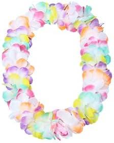 2 x Premium Hawaiian Flower Lei, Vibrant Tropical Necklace with Durable Hypoallergenic Fabric, Ideal for Moana Birthdays, Beach Themes & Summer Celebrations(4 Pack)