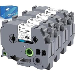 4 Pack TZe-151 24mm 0.94 Inch Laminated Clear Tape Compatible with Brother Label Maker Tape TZe151 TZ-151 TZ151 for PTouch PT-D600 PT-P700 PT-P750W PT-P900W Printer (24mm x 8m, Black on Clear)