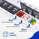 HRX Package Pill Organizer 2 Times a Day, Easy Fill & Open Weekly Medicine Box Vitamin Cases for 7 Day AM PM