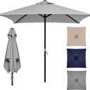 TOPSAIL 4.9ft Mini Square Patio Umbrella, Fade Resistant Outdoor Table Umbrella with Crank Lift, UV 50+ Waterproof, Small Umbrella for Deck, Balcony, Garden, Backyard & Market