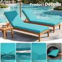 Chaise Lounge Cushion Outdoor, 80"x26"x3" Water-Resistant Lake Blue