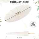 IuGlas 60 Pack White Paper Umbrellas 23.6 Inch Paper Decorative Chinese Japanese Parasol Umbrella DIY Oiled Painting Umbrellas Crafts for Wedding Bridal Party Decor