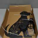 Bshine Dog Solar Light Outdoor Garden Decoration, Waterproof Metal Stake Black Outdoor Statue Lantern, Lawn Ornaments for Yard, Path, Patio, Sculpture Black Dog Gift Halloween Decor Housewarming Gift (Dog 21x9.6inch)