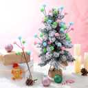 6 Pcs 14 Inch Christmas Tree Picks Velvet Christmas Ornaments Spheres Ball Pick Velvet Xmas Tree Branches Hanging Decoration Wreath Home Office Party Ornament(Pastel)