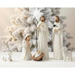 6 Pack Nativity Set with Stable Sculpted Hand-Painted Figures 6'' Scene Nativity Sets & Figures with Accessories for Indoor Holiday Decor Xmas Home Fireplace Centerpieces