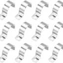 PATIKIL 1-3/8" (35mm) Rigid Pipe Strap, 12 Pcs 304 Stainless Steel Conduit Clamp 1 Hole Thicken U Bracket Pipe Clamp Tube Strap for Pipe Cable Wire Fixing