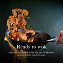 Large Flat Bottom 16-inch Traditional Carbon Steel Wok Pan - Authentic Hand Hammered Woks and Stir Fry Pans - Pow Wok with no chemical coating