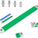 Offset Extension Wrench Set, 15-Inch Impact-Ready Tool with 1/4", 3/8", and 1/2" Square Drive Adapters Plus 1/4'' Drive Socket, Zero Degree Ratchet for Tight Spaces and Automotive Use (Green)