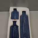 Blue Ceramic Vase Set - 3 Blue Small Vases, Farmhouse Country Flower Vase Home Decor, Living Room Decoration, Table Decoration, Fireplace Decor, and Entrance Decorations Centerpieces