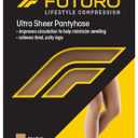 FUTURO Ultra Sheer Pantyhose for Women, Medium Size, Mild Compression (8-15 mm/Hg), Improves Circulation to Minimize Swelling, Relieves Tired & Achy Legs, Reinforced Toe & Heel (71017FCNEN), M