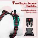 rabbitgoo Dog Harness No Pull with 2 Leash Clips, Adjustable Soft Padded, Reflective Oxford No Choke Pet Vest with Easy Control Handle for Medium Sized Dogs, Red Plaid, M