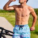 Cozople Men's Swim Trunks with Compression Liner 5.5" Inseam Quick Dry Bathing Suit Boxer Brief Lined Swim Shorts Swimwear (S)