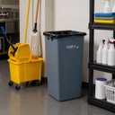 Restaurantware 23 gal Square Gray Plastic Trash Can