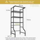 Ulif U11 Mini Over Washer and Dryer Shelves, 3 Tiers Laundry Room Storage and Organizer Standing Shelf, Metal Freestanding Clothes Drying Rack, 28.3W x 19.7D x 77.6H, Black