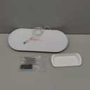 TSJ OFFICE Glass Desktop Whiteboard - 17 X 7 Inches Small Dry Erase Board with Pink Light, Glass White Board Surface Notepad with 1 Drawer, Desk Organizers for Office, Home, School Supplies