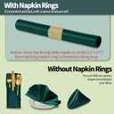 100 Pack Dark Green Satin Napkins and Napkin Rings Set, 12 x 12 Inch Silky Soft Cloth Napkins Set of 50, Square Satin Dinner Table Napkins Bulk for Wedding Banquet Graduation Party Decoration