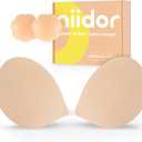 Niidor Adhesive Bra Strapless Ultra Sticky Invisible Push up Silicone Bra Multiple Colors Sizes Reusable for Backless Dress (Nude)