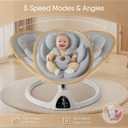 Baby Swings for Infants, Fasonbaby Bluetooth Infant Swing with Music Speaker with 3 Seat Positions, 5 Speeds and Remote Control - Portable Baby Swing for Indoor and Outdoor (White)