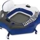 Intex 58854EP River Run Connect Inflatable Floating Lounge: Comfortable Backrest  Built-in Cup Holder  Durable Grab Handles  Easy-to-Use Connectors  220lb Weight Capacity (Blue)