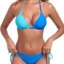 RELLECIGA Women's Triangle Bikini Set Sexy Halter Two Piece Bathing Suits (Medium)