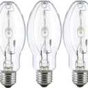 Bluex Bulbs (3 Pack MH175/U/MED 175W Metal Halide Bulb Pulse Start ED17 Medium Base E26 Clear HID Lamp 14000 Lumens