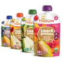 Happy Tot Organics Stage 4 Baby Food Pouches, Gluten Free, Vegan Snack, Fiber & Protein Fruit & Veggie Puree, Fruit & Veggie Variety Pack, 4 Ounce (Pack of 16) (EXP 08/03/27)