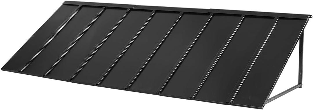 VEVOR Fixed Metal Awning 104 x 36 in, Window Awning Door Canopy, Stable Triangle Steel Frame Awnings for Doors Exterior Rain, Snow & Sunlight Protection for Door Entrance, Windows, Porches, Balconies