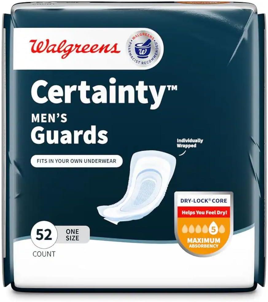 Walgreens Certainty Bladder Protection Guards for Men, Extra Absorbency, 52 ea by Walgreens, One Size