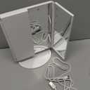 WEILY Makeup Mirror with 21 LED Lights, Two Power Supply Modes, Adjustable Touch Screen and 1x/2x/3x Magnification Tri-Fold Vanity Mirror, Chargeable Travel Cosmetic Mirror for Desktop (White)