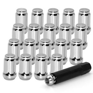 20 PCS M12x1.25 Chrome Lug Nuts, 1.35" Tall Hex Trailer Lug Nuts, 60 Degree Conical Cone Seat with Socket Key, Wheel Lugnuts Compatible with Nissan Altima 1993-2022, Nissan Maxima 1988-2022