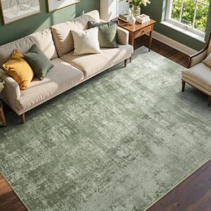 6x9 Ft Large Area Rugs for Living Room, Soft Non-Slip Washable Rugs Modern Abstract Pattern Carpet for Bedroom Indoor Floor Nursery Home Decor (Green)