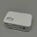 Retractable USB C Charger Wall Plug with 35.5in/90cm Type C Cables Cords,40W Fast Charging Foldable Block Multi Charger for All Devices for iPhone 17/16/15/14/13/12,iPad,Galaxy,Pixel (White)