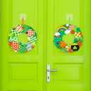 Winlyn 12 Sets St. Patrick's Day Shamrock Wreath Sign Decorations Foam St. Patrick's Day Craft Kits Lucky Shamrock Four-Leaf Clover Rainbow Foam Stickers for Kids Party Favors Classroom Activities