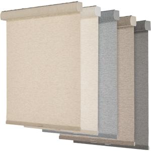 Persilux Light Filtering Roller Shades for Windows,Cordless,Linen Fabric,Roller Blinds,Thermal Insulated Fabric UV Protection Shades for Home,Office,Bedroom,Door,Light Filtering-Beige,22.5" W X 72" H