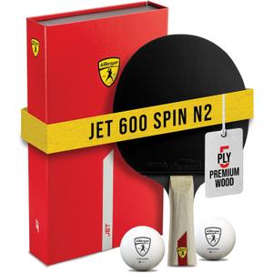 Killerspin Jet 600 Spin N2 Ping Pong Racket  Advanced Table Tennis Racket, 5 Layer Wood Blade, Nitrx-4Z Rubbers, Flared Handle