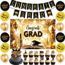 2025 Graduation Party Decorations Set  Gold Theme Banner, Class of 2025 Backdrop, Balloons & Streamers  Complete Supplies Kit for High School & College Grad Celebrations
