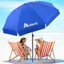 8.5FT Beach Umbrella, Portable Outdoor Umbrellas for Sand with Anchor Heavy Duty High Windproof, Height Adjustable Tilt Iron Pole, Patio Umbrella UV 50+ Protection Air Vent, Patio Garden Pool