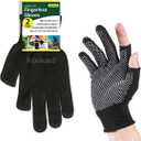 2 x Nylon Work Glove for Garden Cycling Gloves Lightweight (Black-2 Pair)