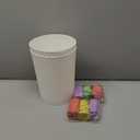 YGJT Small Trash Can, 3 Pack 1.8 Gallons Bathroom Trash Can, Slim Waste Basket, Round Garbage Can, Plastic Trash Bin for Kitchen, Dorm, Bedroom, Office, Living Room, Study, Compact Spaces(White)