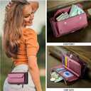 for Samsung Galaxy S25/S24 Case, Women Men Multi-Function Wallet Case with Stand RFID Blocking Featuring Magnetic Closure Zipper Includes Shoulder Strap Wrist Strap (Red)